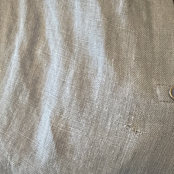 3 for $25! Zara Light Blue Button-Down Linen Button Down Long Sleeve Shirt, S - Picture 8 of 8